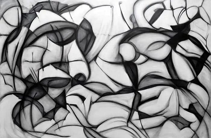 gambar abstrak hitam putih