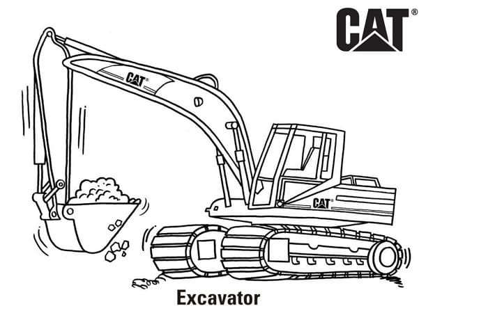 sketsa excavator