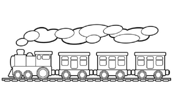 sketsa kereta api